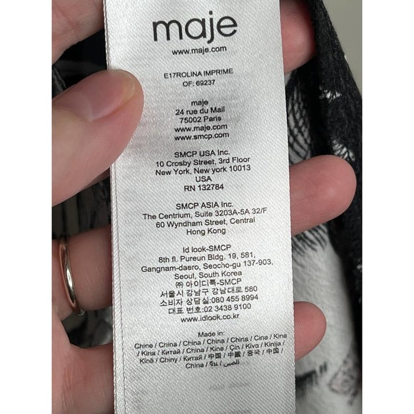 Maje Rolina Hawaiian Tropical Print Button Front Dress Sz 1 = Small - Picture 8 of 12